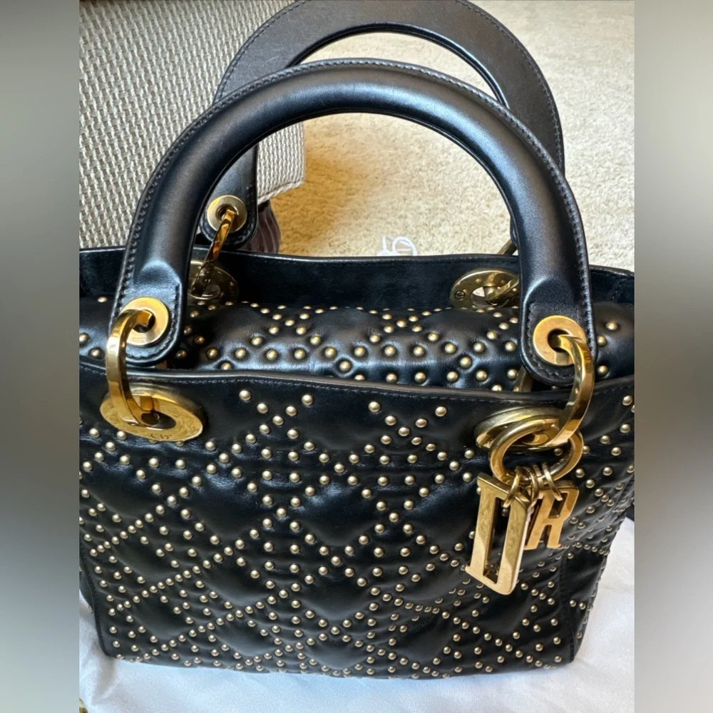 Lady Dior Black with Gold Studs Cannage Bag. Like new. Only used a few times. - Picture 2 of 14
